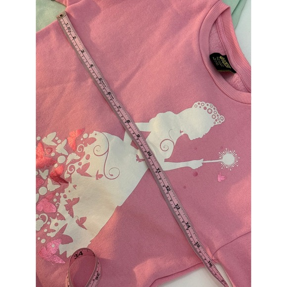 Wicked Movie Elphaba & Glinda Crop Top Sweaters Long Sleeve Girls M8 Pink&Green - Picture 5 of 6